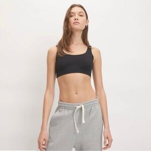 Everlane Perform Cropped Sports Bra Black Scoop Neck Tank Bra Activewear XXL